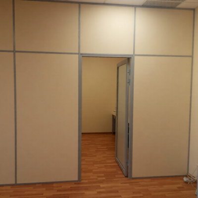 Каркасная глухая перегородка из ЛДСП (однослойная), белый